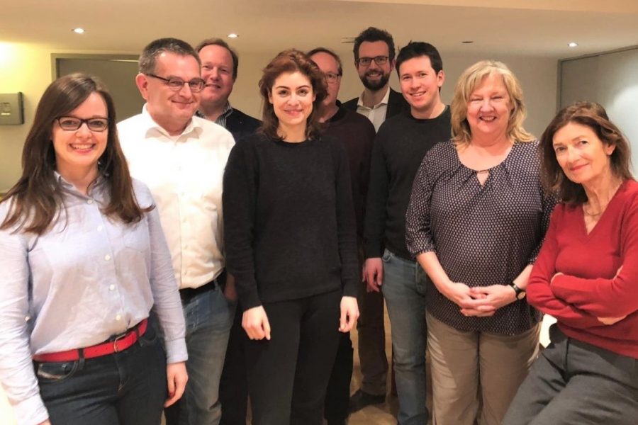 Vorstand der ASJ (v. l. n. r.): Hanna Meyer, Stefan Rolletschke, Björn Seelbach, Magdalena Möhlenkamp, Heiner Beine, Karl Philipp Schmal, Martin Stößel, Susanne Sicher, Gisela Becker